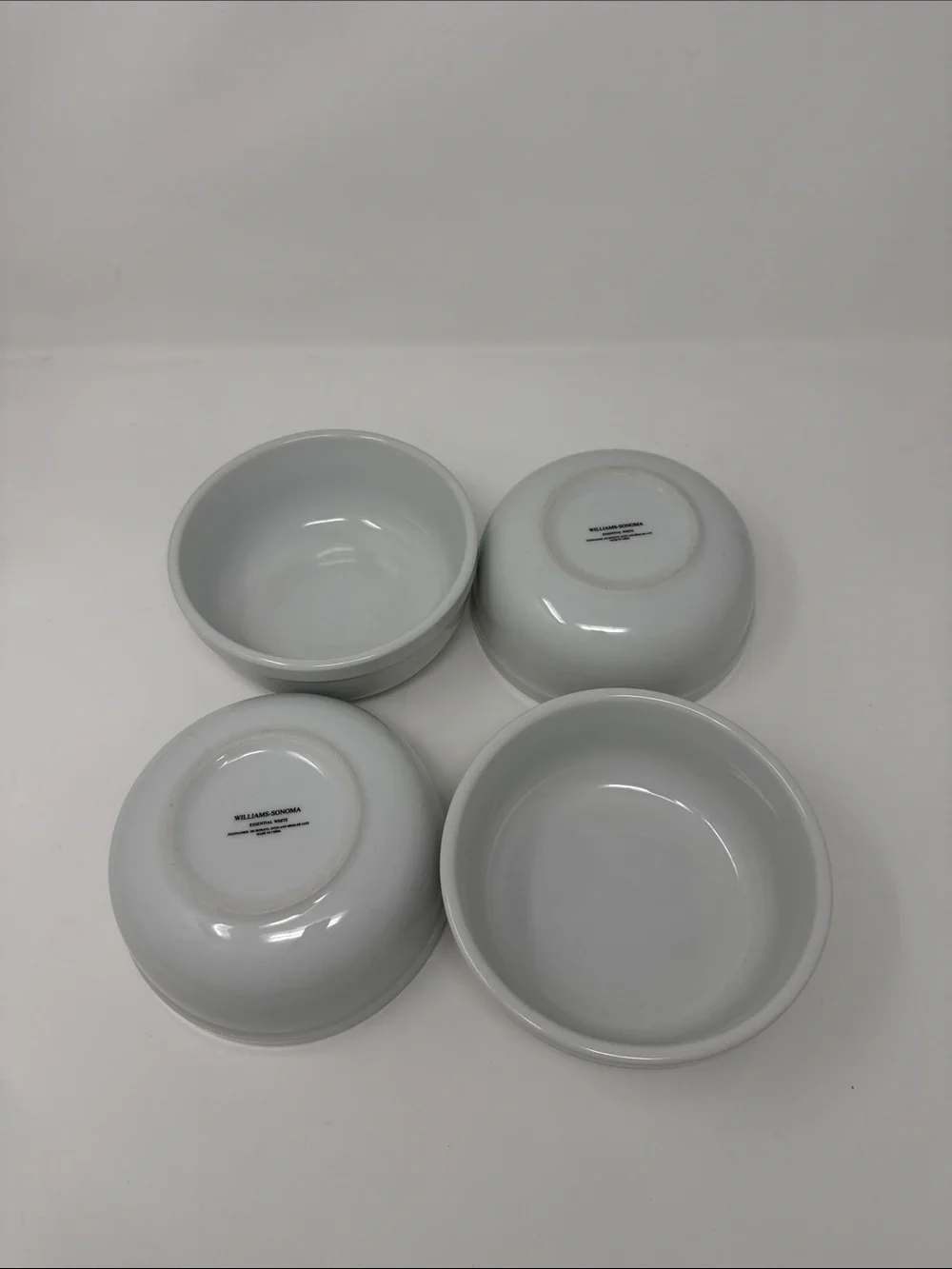 Williams Sonoma White Ceramic Prep Bowls, Set of 4
